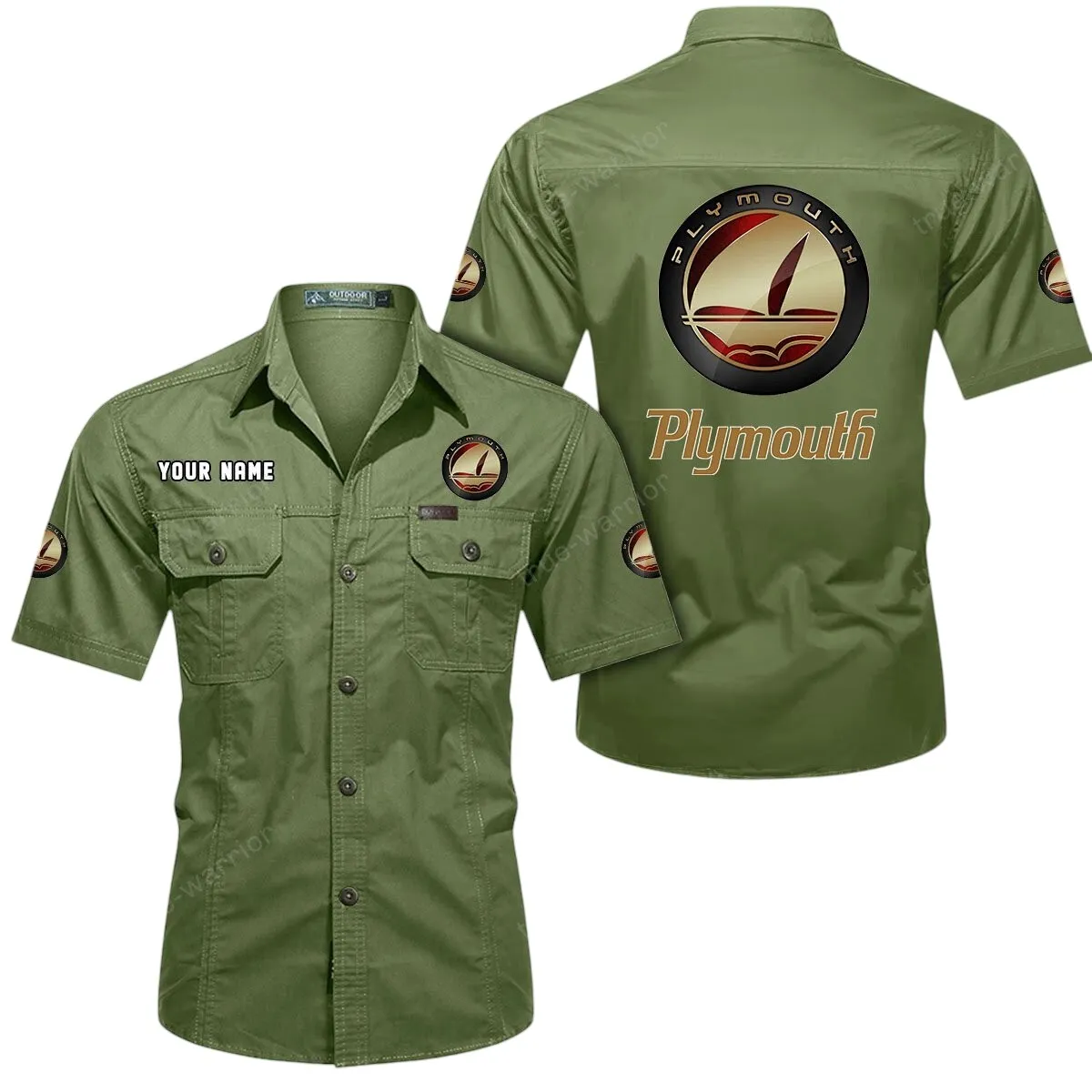 70s Muscle Legend Lovers Gift Short Sleeved Shirt, Button Up Shirt Exclusive Logo For Car Owners CAR444052625900 - Fruit Green