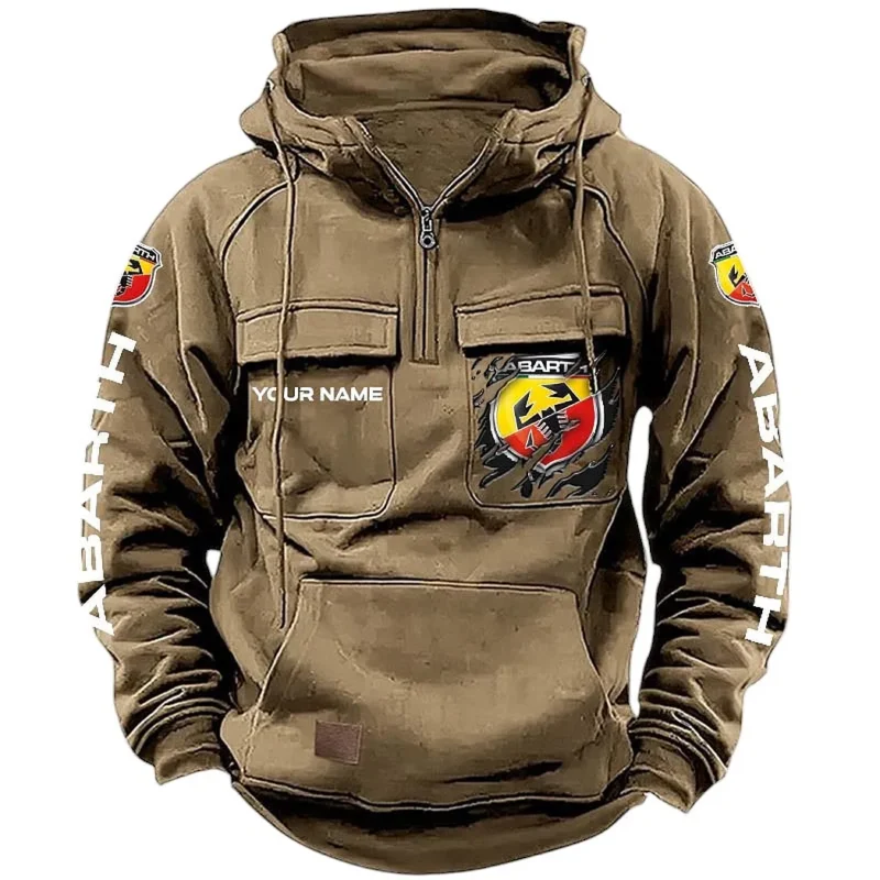 Car Hoodie Tactical Quarter Zip, Hoodie Exclusive Logo For Car Lovers CAR164022425148 - Khaki