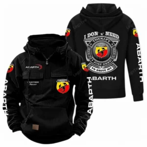 Car Hoodie Tactical Quarter Zip, Hoodie Exclusive Logo For Car Owners CAR106021525063 - Black