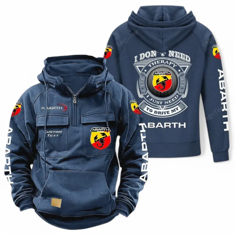 Car Hoodie Tactical Quarter Zip, Hoodie Exclusive Logo For Car Owners CAR106021525063 - Dark Blue