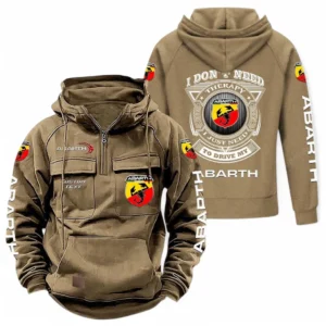 Car Hoodie Tactical Quarter Zip, Hoodie Exclusive Logo For Car Owners CAR106021525063 - Khaki