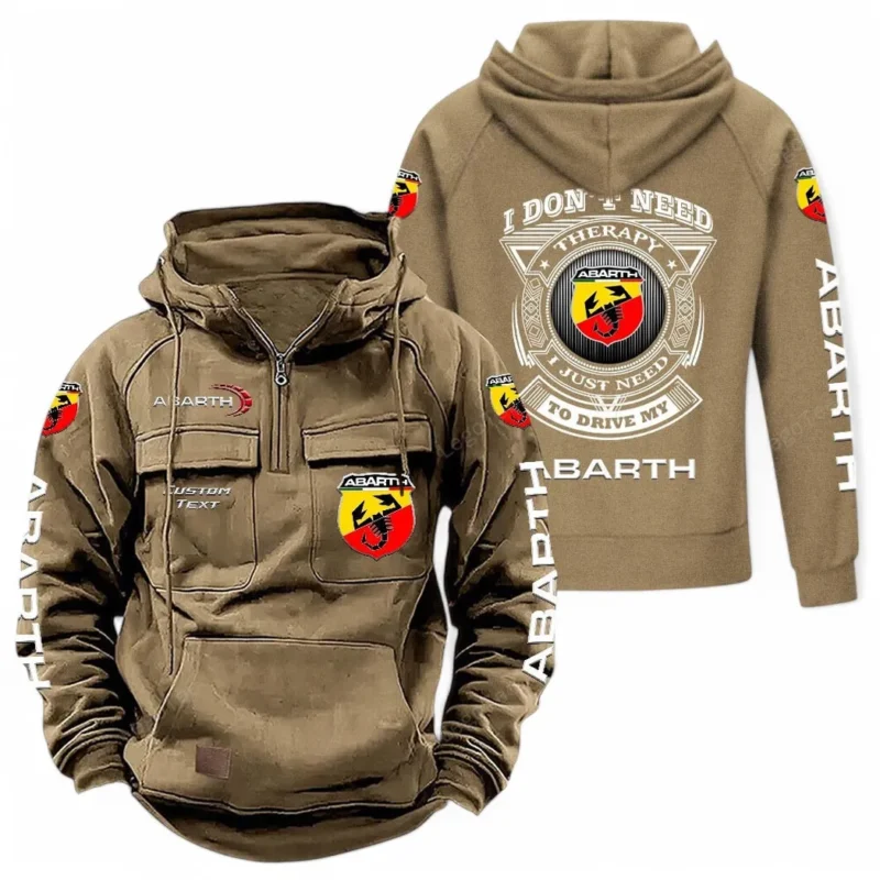 Car Hoodie Tactical Quarter Zip, Hoodie Exclusive Logo For Car Owners CAR106021525063 - Khaki