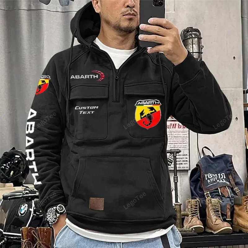 Car Hoodie Tactical Quarter Zip, Hoodie Exclusive Logo For Car Lovers - Black CAR96021425730-2 - Image 2