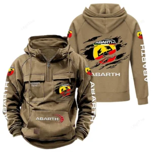 Car Hoodie Tactical Quarter Zip, Hoodie Exclusive Logo For Car Lovers - Khaki CAR122021425039-4