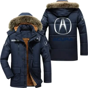 PerforTrucksce Car Parka hoodie, Coat with Hood Exclusive Logo For Car Motorcycles Lovers CAR7002082026 - Navy