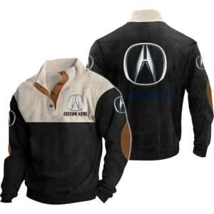 PerforTrucksce Car Men's Stand Up Collar Base Shirt, Collar Hoodie Exclusive Logo For Car Motorcycles Fans CAR20012025 - Black