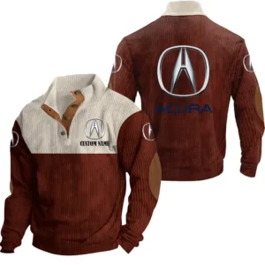 PerforTrucksce Car Men's Stand Up Collar Base Shirt, Collar Hoodie Exclusive Logo For Car Motorcycles Fans CAR20012025 - Red