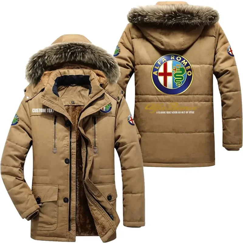 Legendary Car Parka hoodie, Coat with Hood Exclusive Logo For Car Motorcycles Lovers CAR7002082027 - Khaki