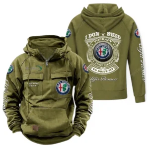 Legendary Car Hoodie Tactical Quarter Zip, Hoodie Exclusive Logo For Car Owners CAR106021525035 - Army Green