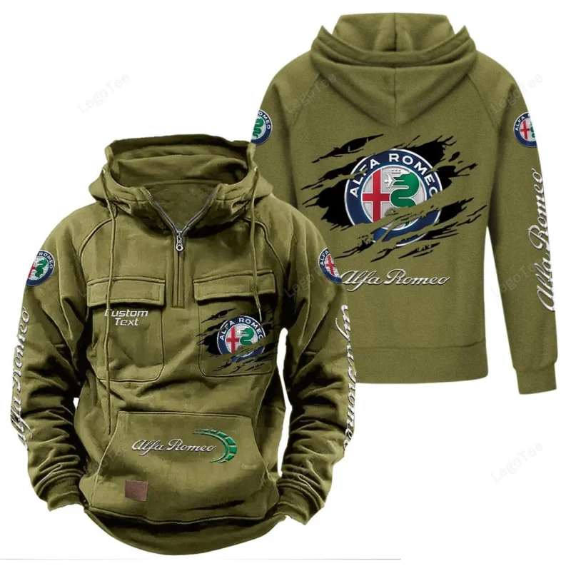 Legendary Car Hoodie Tactical Quarter Zip, Hoodie Exclusive Logo For Legendary Car Lovers - Army Green CAR122021425025-1
