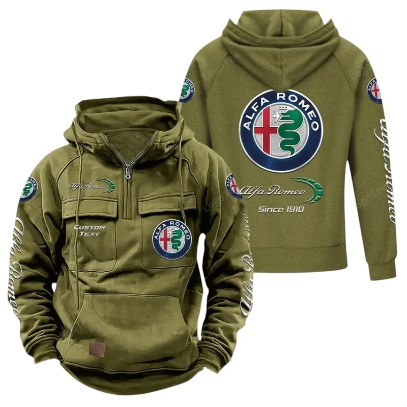 Legendary Car Hoodie Tactical Quarter Zip, Hoodie Exclusive Logo For Legendary Car Lovers - Army Green CAR96021425719-1