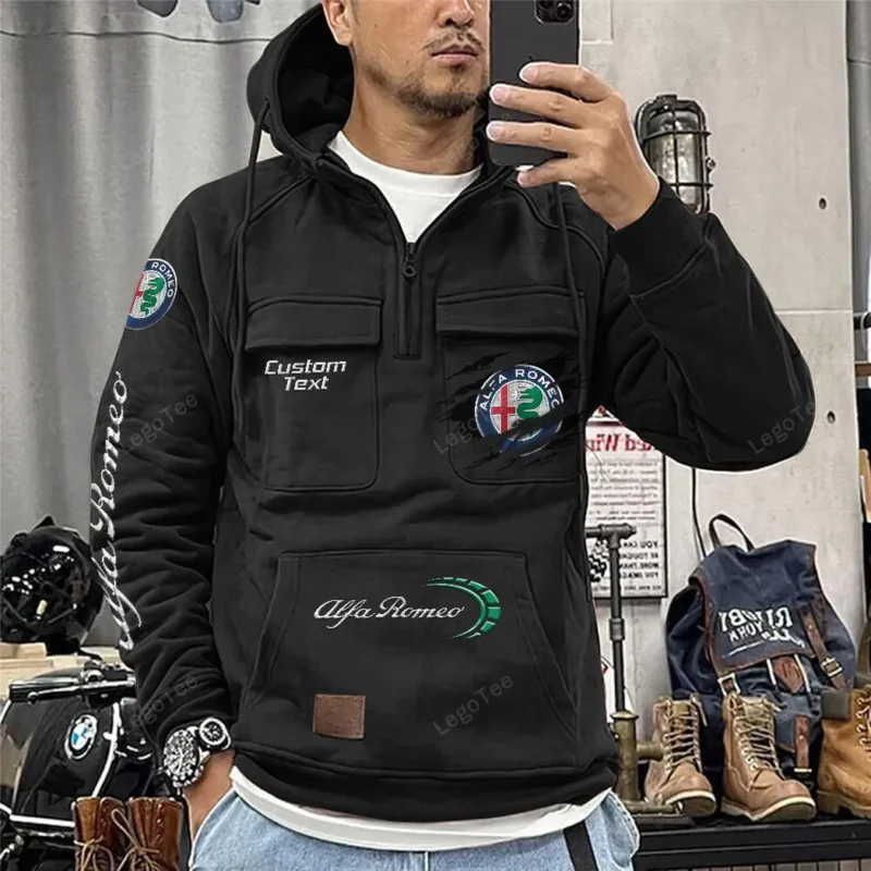 Legendary Car Hoodie Tactical Quarter Zip, Hoodie Exclusive Logo For Legendary Car Lovers - Black CAR122021425025-2 - Image 2