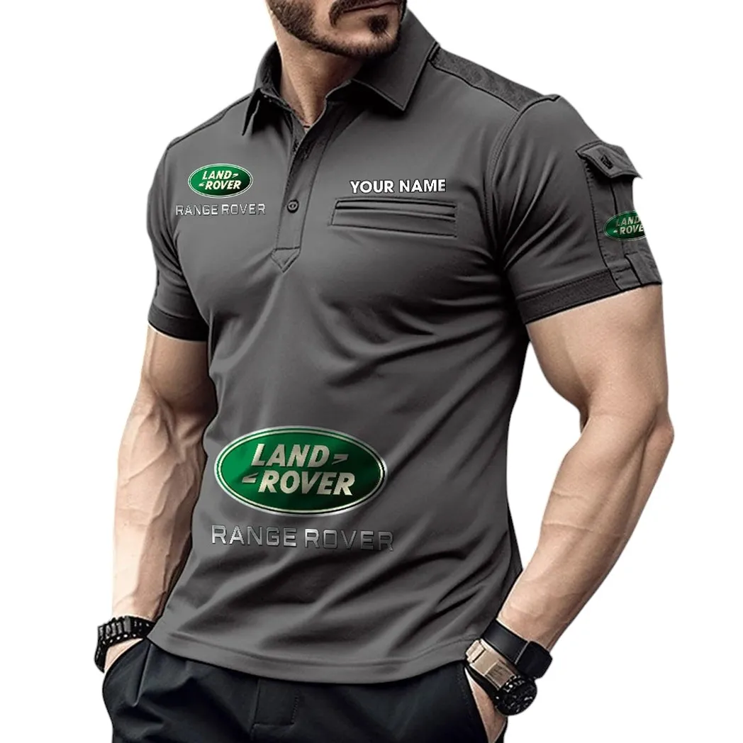 All-Terrain SUV Fans Gift Pocket Polo Shirt, Polo Shirt Exclusive Logo For All-Terrain SUV Fan, Custom Name CAR450051325348 - Gray