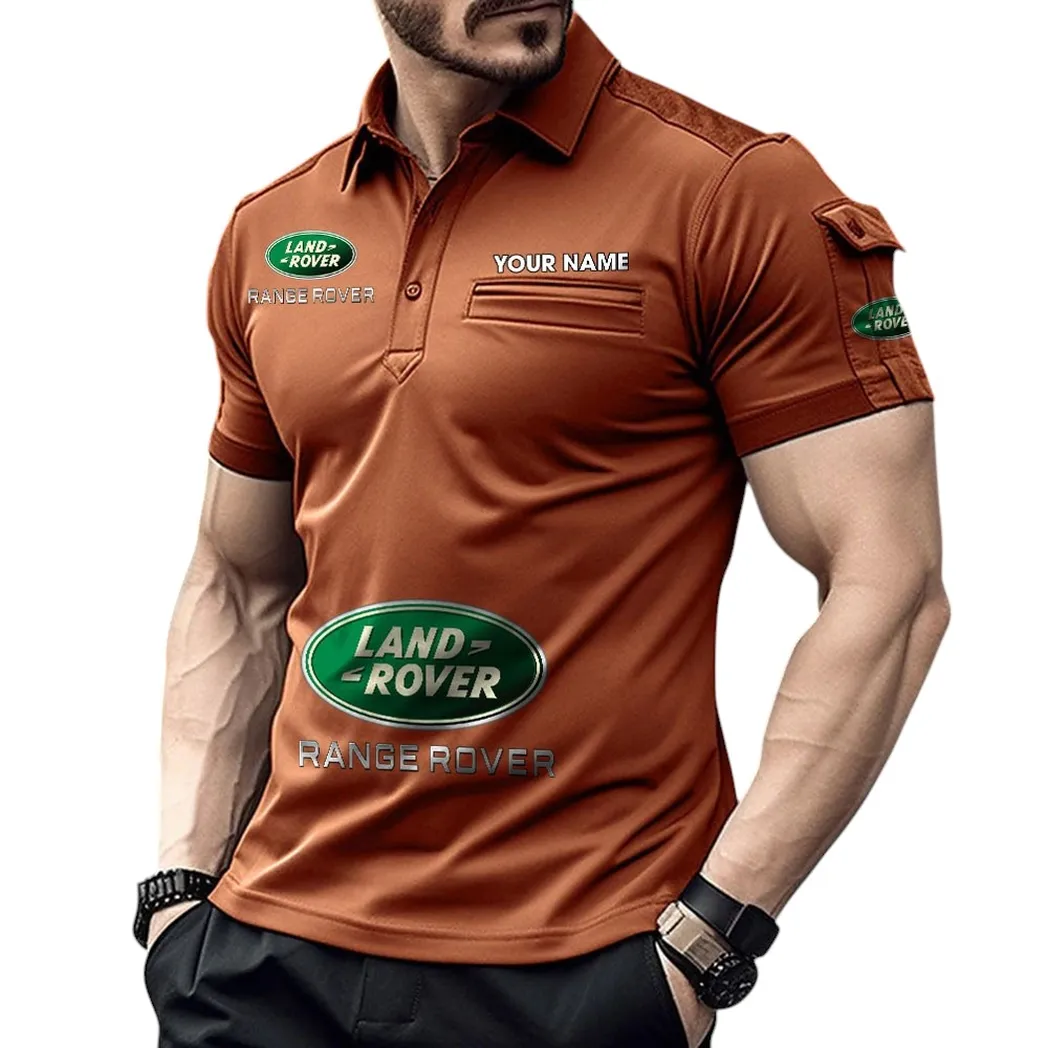 All-Terrain SUV Fans Gift Pocket Polo Shirt, Polo Shirt Exclusive Logo For All-Terrain SUV Fan, Custom Name CAR450051325348 - Orange
