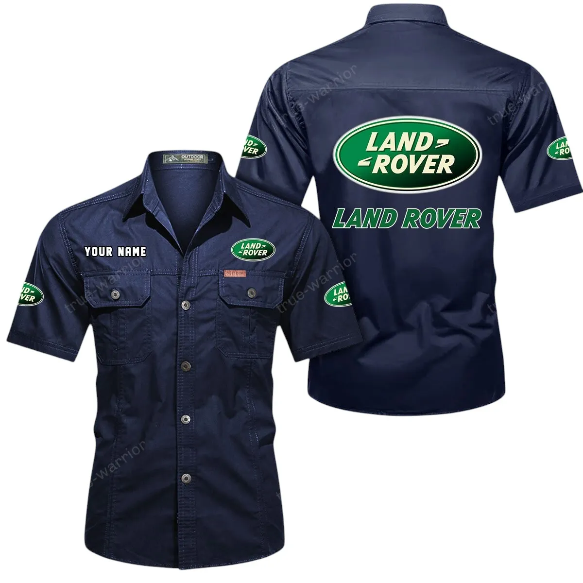 All-Terrain SUV Lovers Gift Short Sleeved Shirt, Button Up Shirt Exclusive Logo For Car Owners CAR444052625831 - Dark Blue