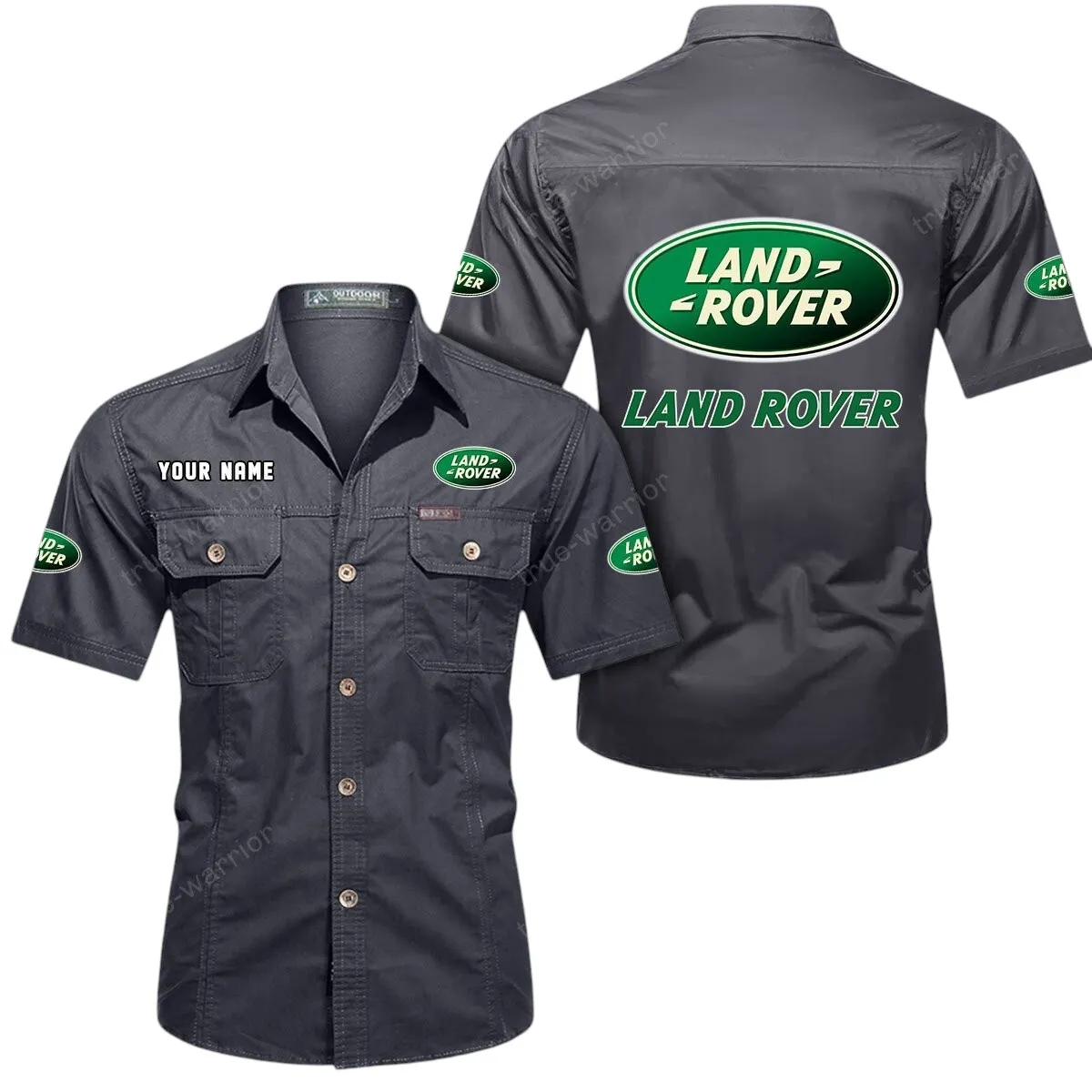 All-Terrain SUV Lovers Gift Short Sleeved Shirt, Button Up Shirt Exclusive Logo For Car Owners CAR444052625831 - Gray