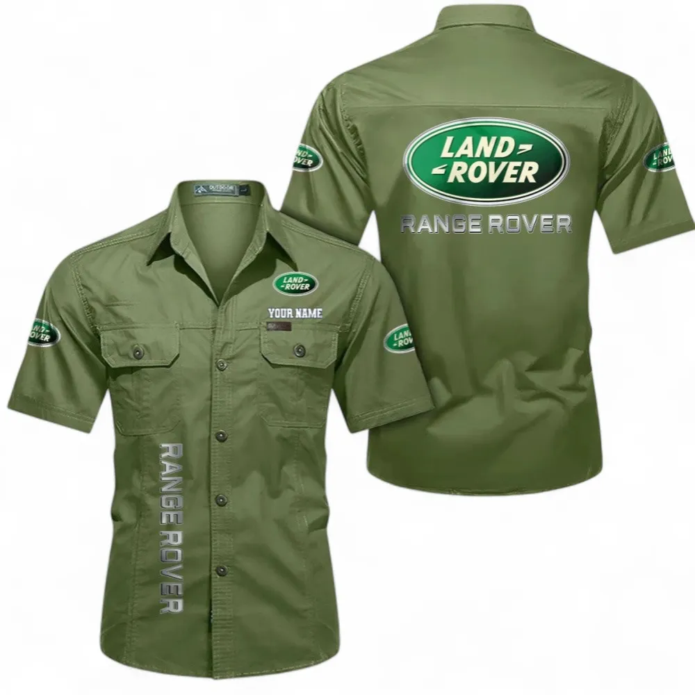 All-Terrain SUV Short Sleeved Shirt, Button up Shirt Exclusive Logo For Car Owners, Custom Name CAR392072125791-Fruit Green