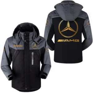 Sport Car Outdoor Charging Suit, Exclusive Logo Fleece Truckket For Car Fans HFLJ0112312076 - Black