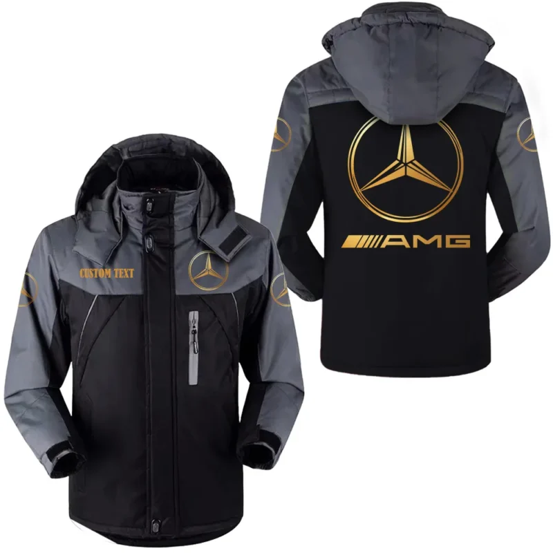 Sport Car Outdoor Charging Suit, Exclusive Logo Fleece Truckket For Car Fans HFLJ0112312076 - Black