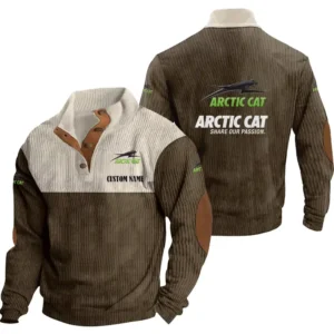 Off-Road Motors Men's Stand Up Collar Base Shirt, Collar Hoodie Exclusive Logo For Car Motorcycles Fans CAR20012030 - Brown