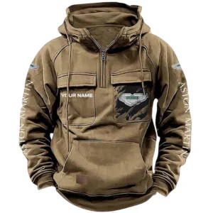 Car Hoodie Tactical Quarter Zip, Hoodie Exclusive Logo For Car Lovers CAR164022425149 - Khaki