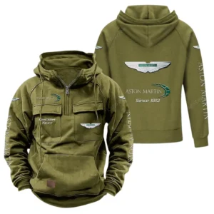 Car Hoodie Tactical Quarter Zip, Hoodie Exclusive Logo For Car Lovers - Army Green CAR96021425740-1