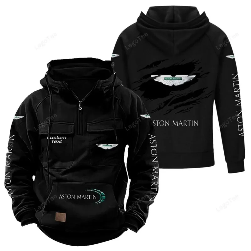Car Hoodie Tactical Quarter Zip, Hoodie Exclusive Logo For Car Lovers - Black CAR122021425032-2