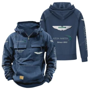 Car Hoodie Tactical Quarter Zip, Hoodie Exclusive Logo For Car Lovers - Dark Blue CAR96021425740-3