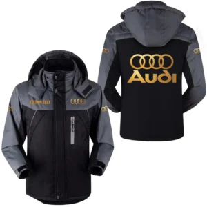 Luxury Car Outdoor Charging Suit, Exclusive Logo Fleece Truckket For Car Fans HFLJ0112312080 - Black