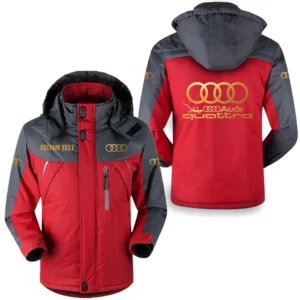 Luxury Car Outdoor Charging Suit, Exclusive Logo Fleece Truckket For Car Fans HFLJ0112312081 - Red
