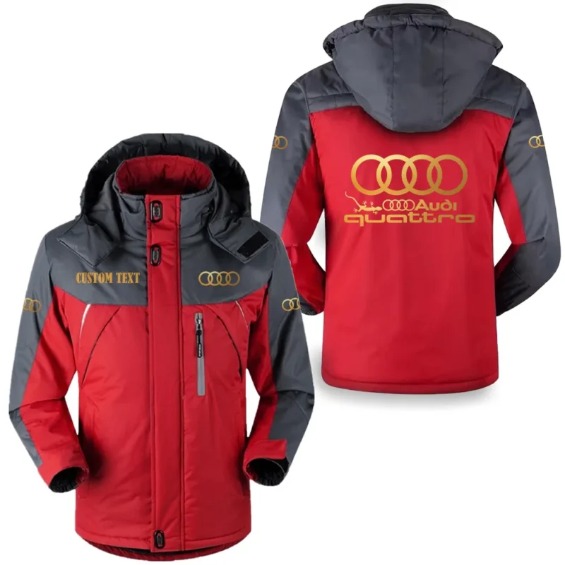 Luxury Car Outdoor Charging Suit, Exclusive Logo Fleece Truckket For Car Fans HFLJ0112312081 - Red