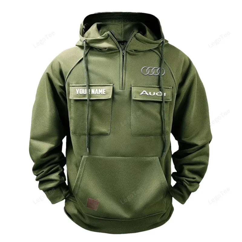 Luxury Car Hoodie Tactical Quarter Zip, Hoodie Exclusive Logo For Luxury Car Lovers - Army Green CAR109021425335-1