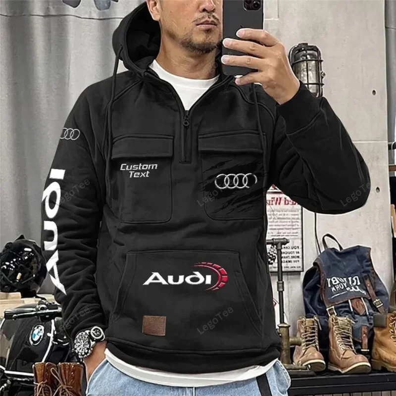 Luxury Car Hoodie Tactical Quarter Zip, Hoodie Exclusive Logo For Luxury Car Lovers - Black CAR122021425003-2 - Image 2