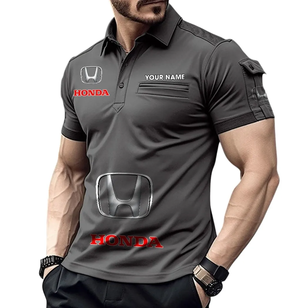 Auto Fans Gift Pocket Polo Shirt, Polo Shirt Exclusive Logo For Auto Fan, Custom Name CAR450051325362 - Gray