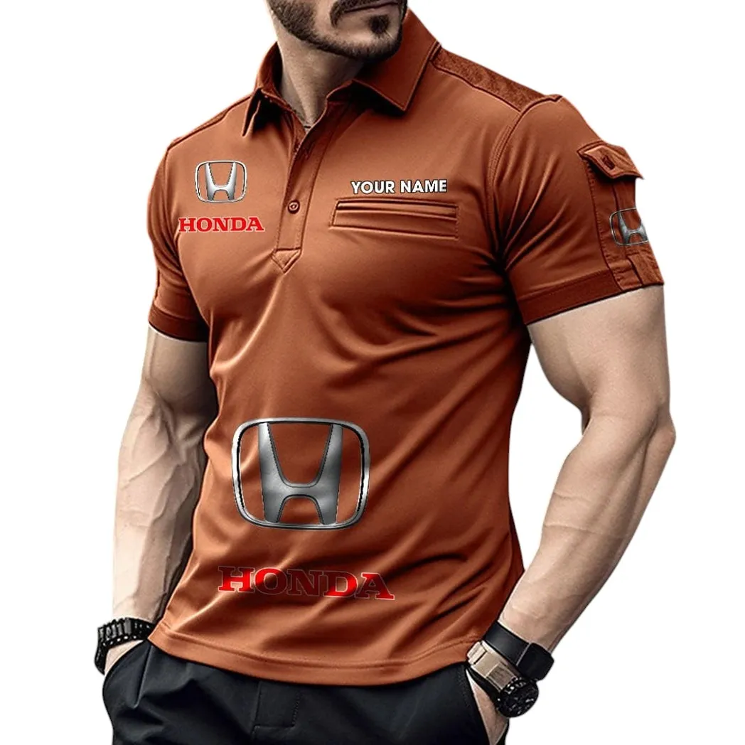 Auto Fans Gift Pocket Polo Shirt, Polo Shirt Exclusive Logo For Auto Fan, Custom Name CAR450051325362 - Orange