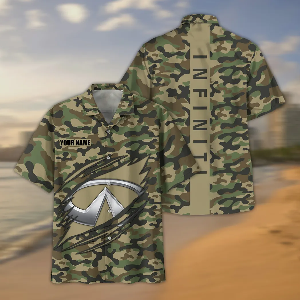 Auto Lovers Gift Hawaiian Shirt, Button up Shirt Camo Style For Car Owners, Custom Name CAR210040825708