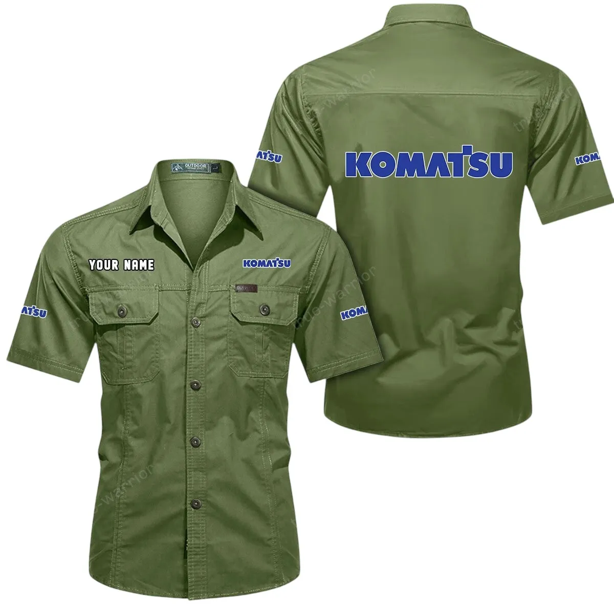 Auto Lovers Gift Short Sleeved Shirt, Button Up Shirt Exclusive Logo For Car Owners CAR444052625958 - Fruit Green