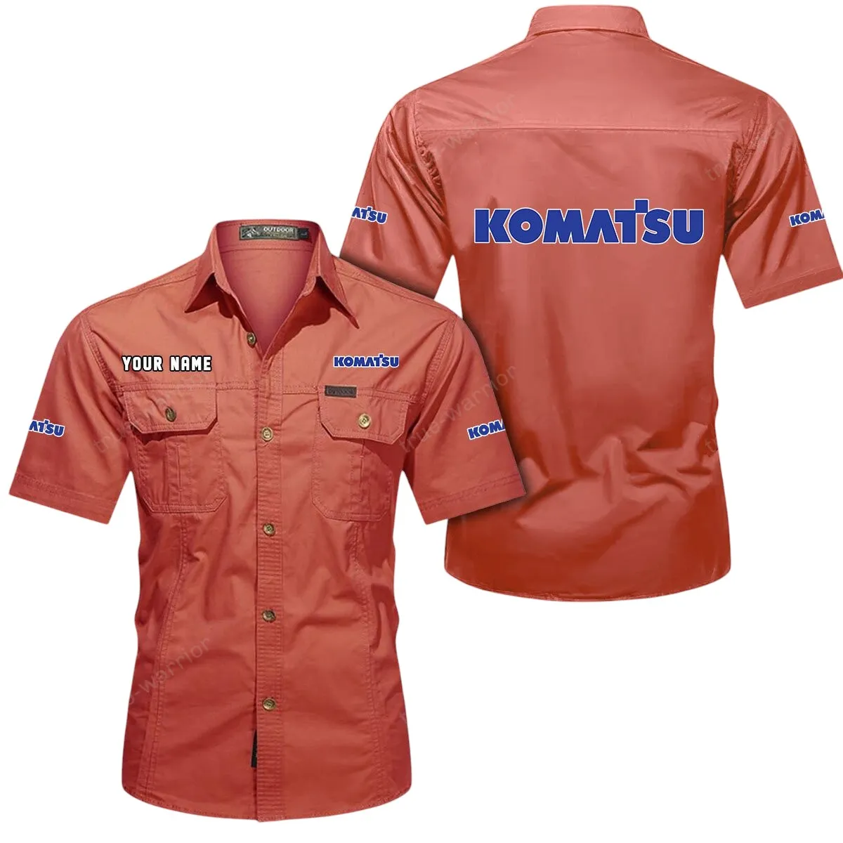 Auto Lovers Gift Short Sleeved Shirt, Button Up Shirt Exclusive Logo For Car Owners CAR444052625958 - Red