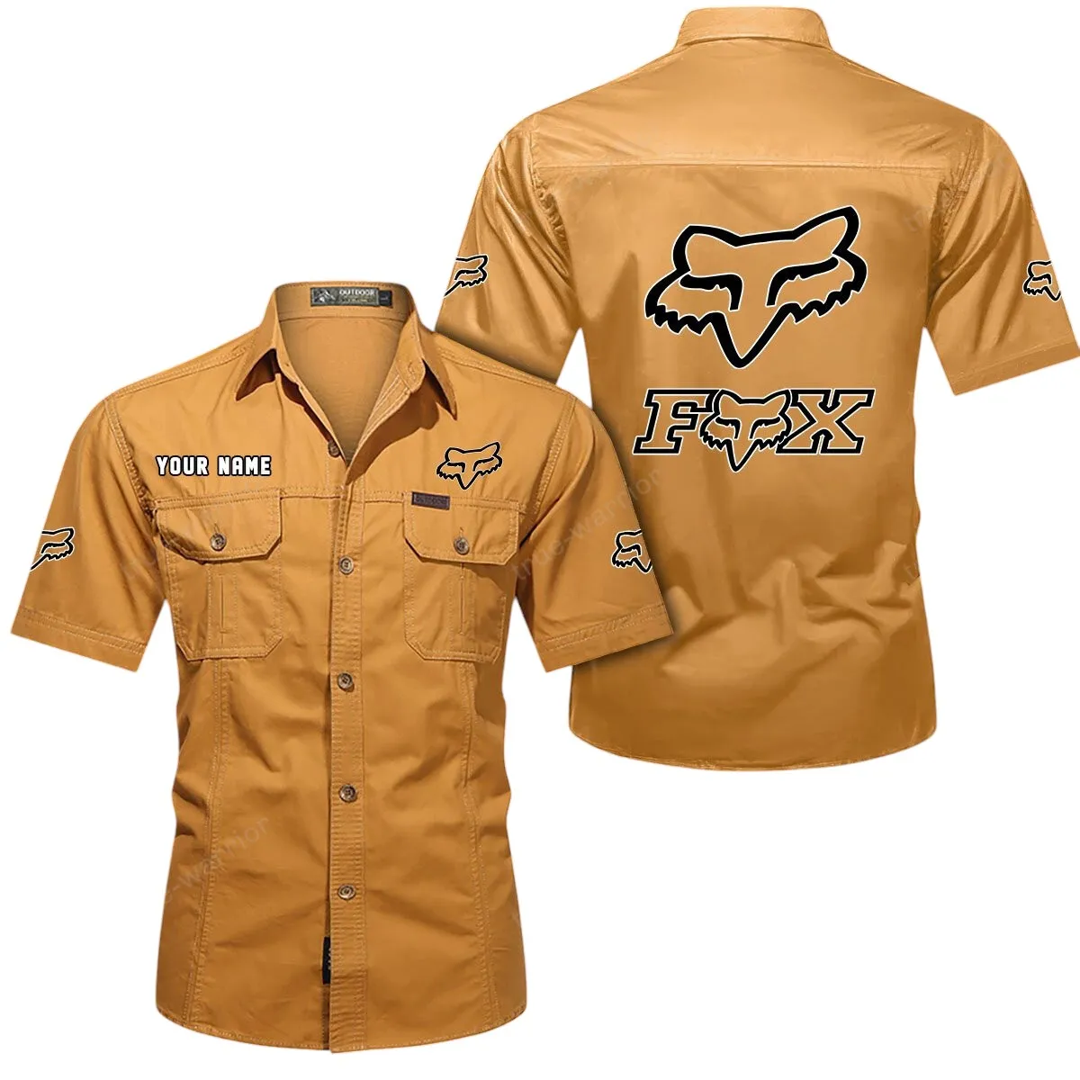 Auto Racing Lovers Gift Short Sleeved Shirt, Button Up Shirt Exclusive Logo For Car Owners CAR444052625808 - Turmeric