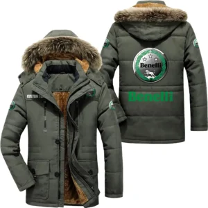 Retro Motorcycles Parka hoodie, Coat with Hood Exclusive Logo For Car Motorcycles Lovers CAR7002082036 - Army Green