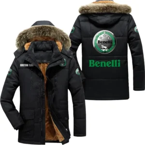 Retro Motorcycles Parka hoodie, Coat with Hood Exclusive Logo For Car Motorcycles Lovers CAR7002082036 - Black