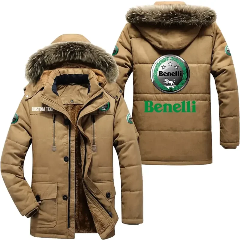 Retro Motorcycles Parka hoodie, Coat with Hood Exclusive Logo For Car Motorcycles Lovers CAR7002082036 - Khaki