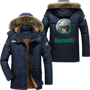 Retro Motorcycles Parka hoodie, Coat with Hood Exclusive Logo For Car Motorcycles Lovers CAR7002082036 - Navy