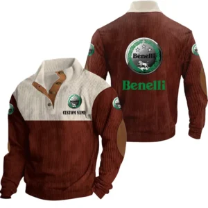 Retro Motorcycles Men's Stand Up Collar Base Shirt, Collar Hoodie Exclusive Logo For Car Motorcycles Fans CAR20012035 - Red