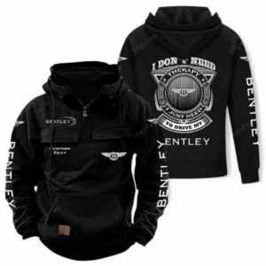 Retro Luxury Car Hoodie Tactical Quarter Zip, Hoodie Exclusive Logo For Car Owners CAR106021525030 - Black
