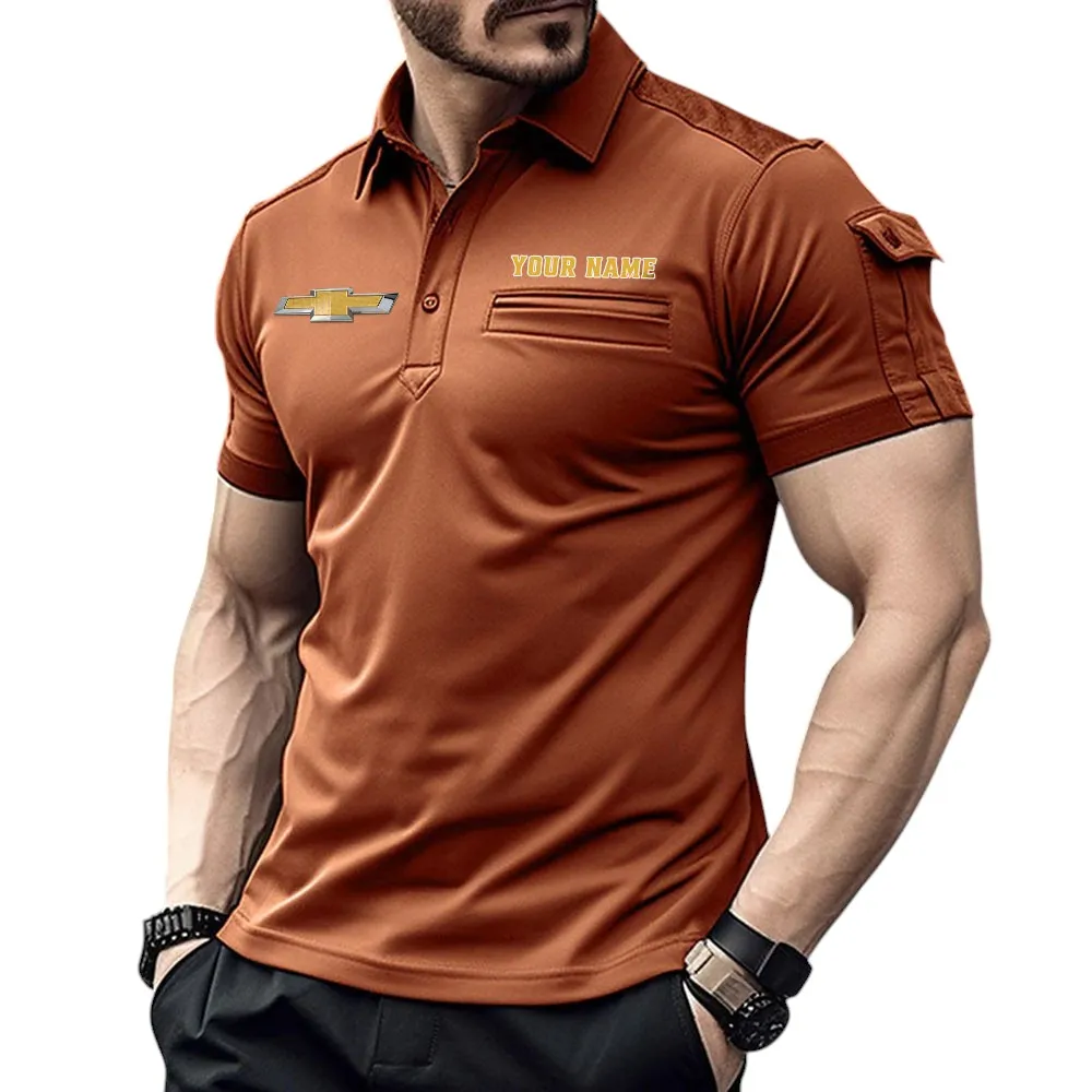 Big Car Fans Gift Pocket Polo Shirt, Polo Shirt Exclusive Logo For Big Car Fan, Custom Name CAR445060325014 - Orange