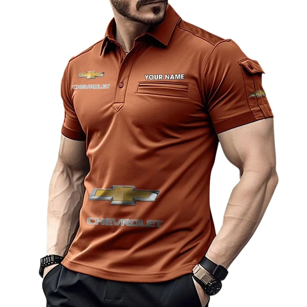 Big Car Fans Gift Pocket Polo Shirt, Polo Shirt Exclusive Logo For Big Car Fan, Custom Name CAR450051325358 - Orange