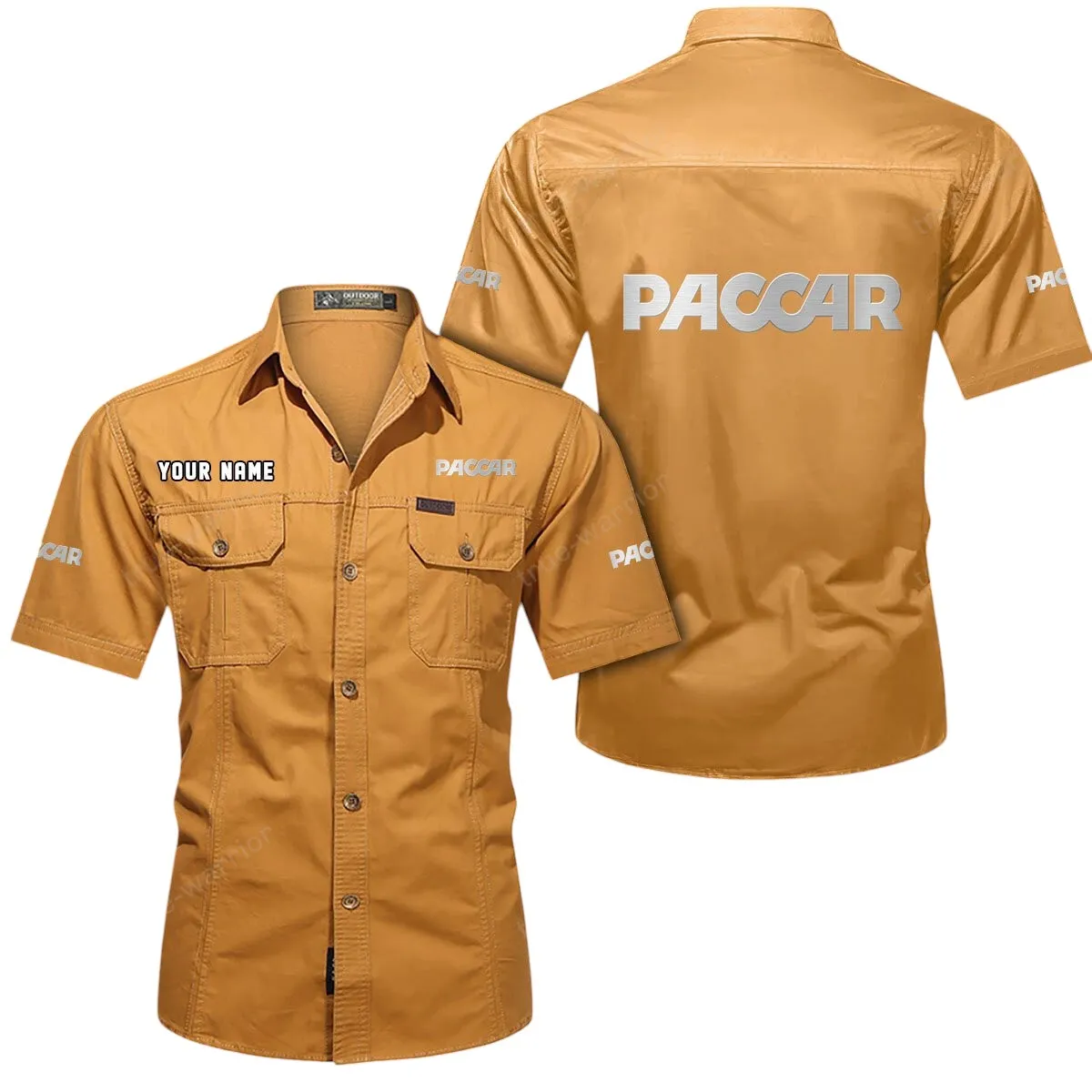 Big Rig Truck Lovers Gift Short Sleeved Shirt, Button Up Shirt Exclusive Logo For Car Owners CAR444052625926 - Turmeric
