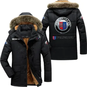 Luxury Auto Alpina Parka hoodie, Coat with Hood Exclusive Logo For Car Motorcycles Lovers CAR7002082039 - Black