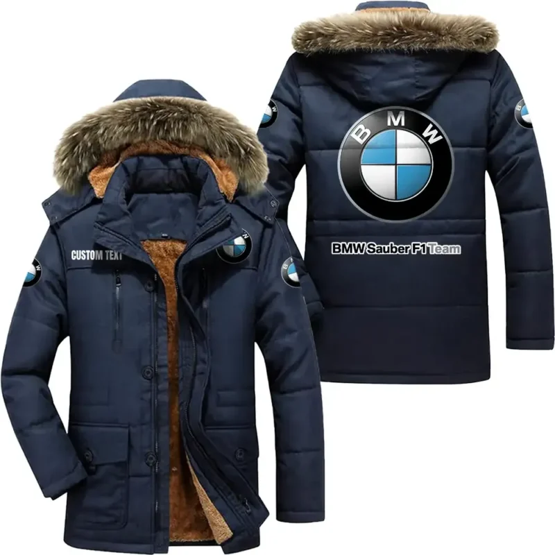 Luxury Auto golf Parka hoodie, Coat with Hood Exclusive Logo For Car Motorcycles Lovers CAR7002082043 - Navy